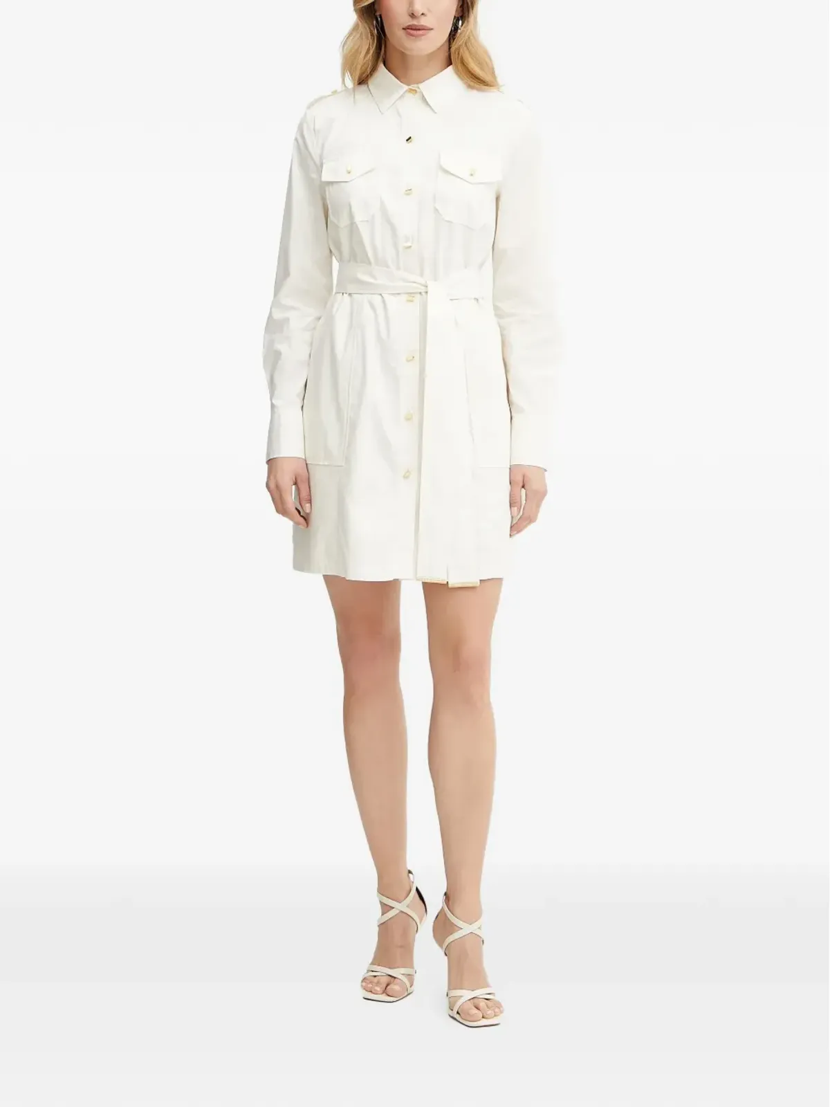 MARCIANO by GUESS ベルト付きミディドレス - ホワイト - 画像2
