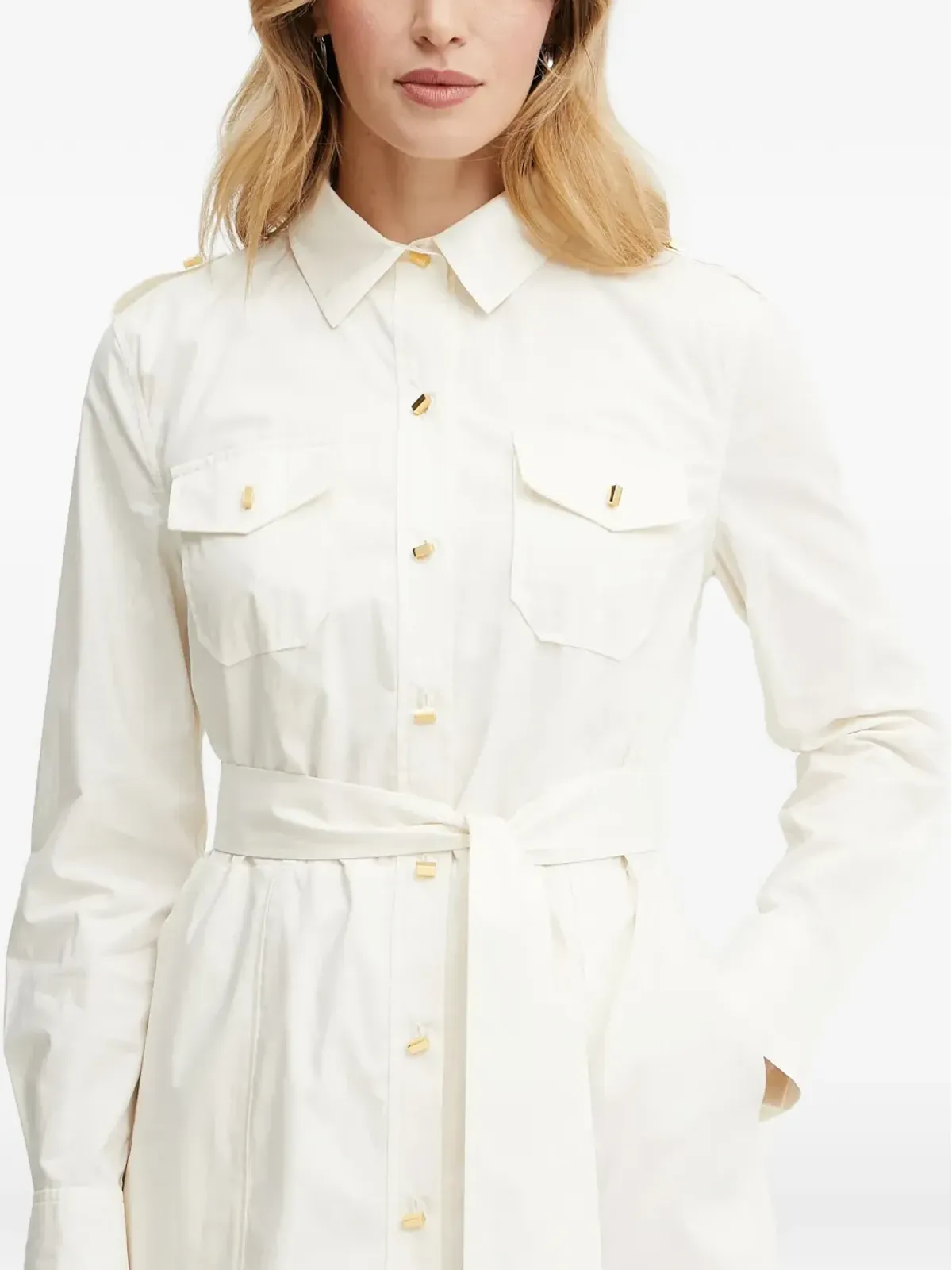 MARCIANO by GUESS ベルト付きミディドレス - ホワイト - 画像4