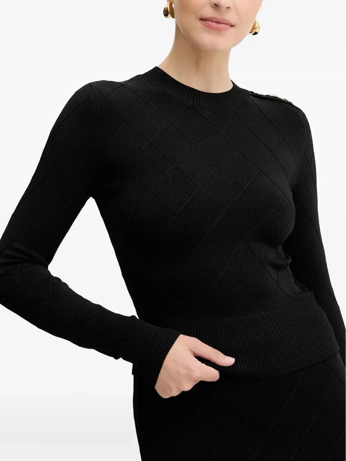 MARCIANO by GUESS ダイヤモンド風ボタンセーター - 画像4