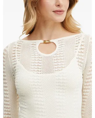 MARCIANO by GUESS エマ カットアウト長袖ミディドレス ホワイト - サムネイル5