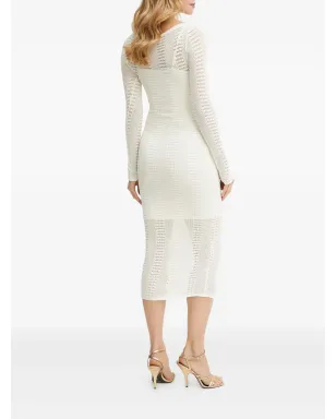MARCIANO by GUESS エマ カットアウト長袖ミディドレス ホワイト - サムネイル4