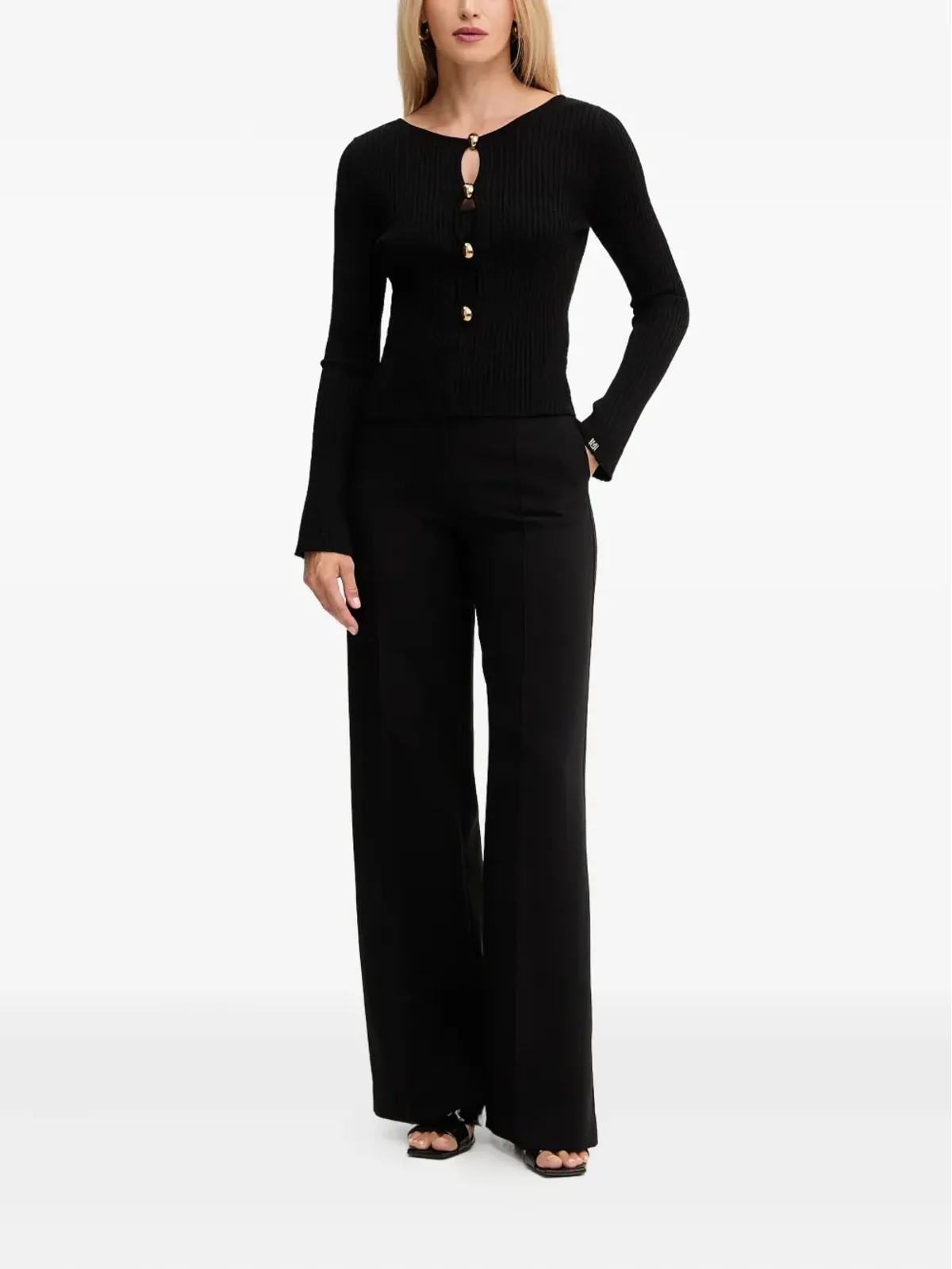 MARCIANO by GUESS ボタンディテール付きリブ編みトップ - 画像2