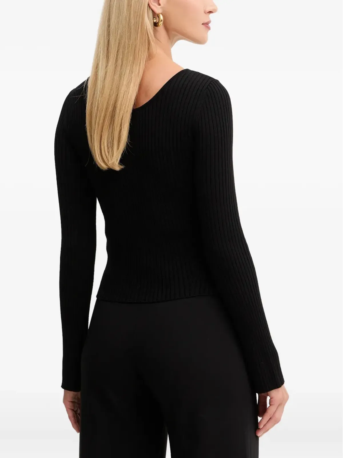 MARCIANO by GUESS ボタンディテール付きリブ編みトップ - 画像3