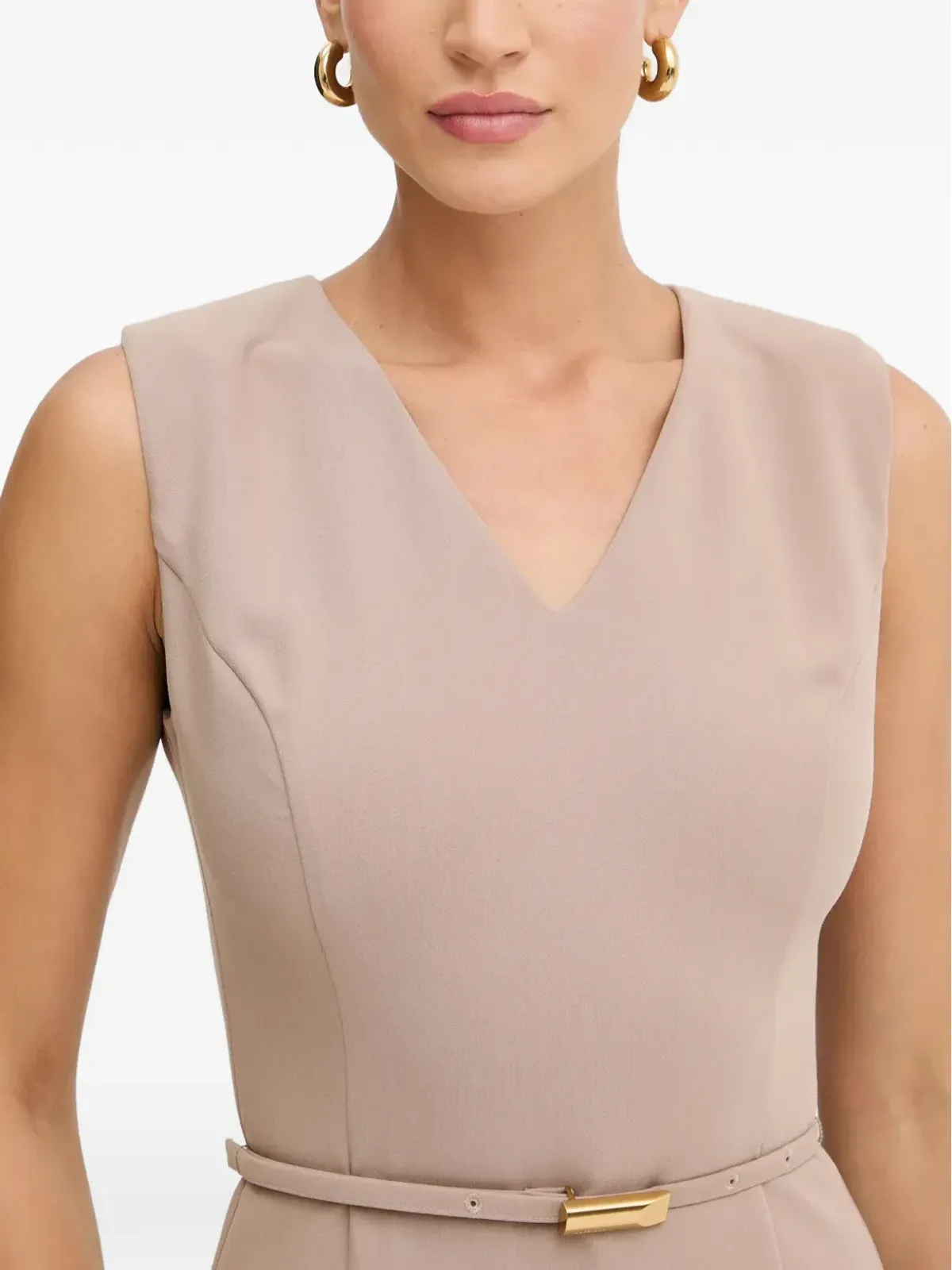MARCIANO by GUESS ベルト付きVネックミディドレス - 画像4