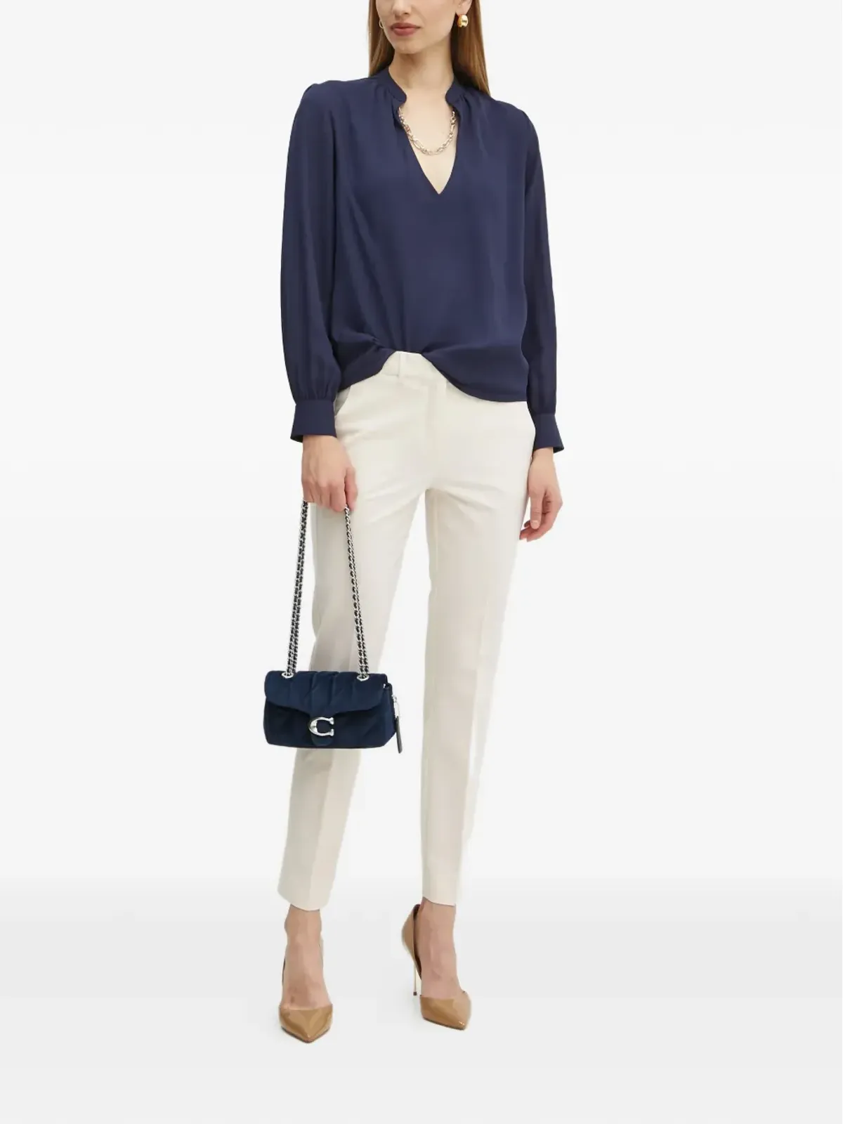 MARCIANO by GUESS Vネック長袖ブラウス - 画像2
