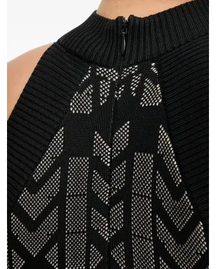 MARCIANO by GUESS ホルターネック幾何学柄トップ - ブラック - サムネイル5