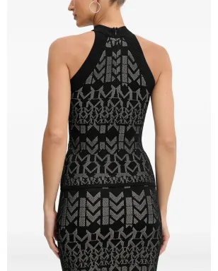 MARCIANO by GUESS ホルターネック幾何学柄トップ - ブラック - サムネイル3