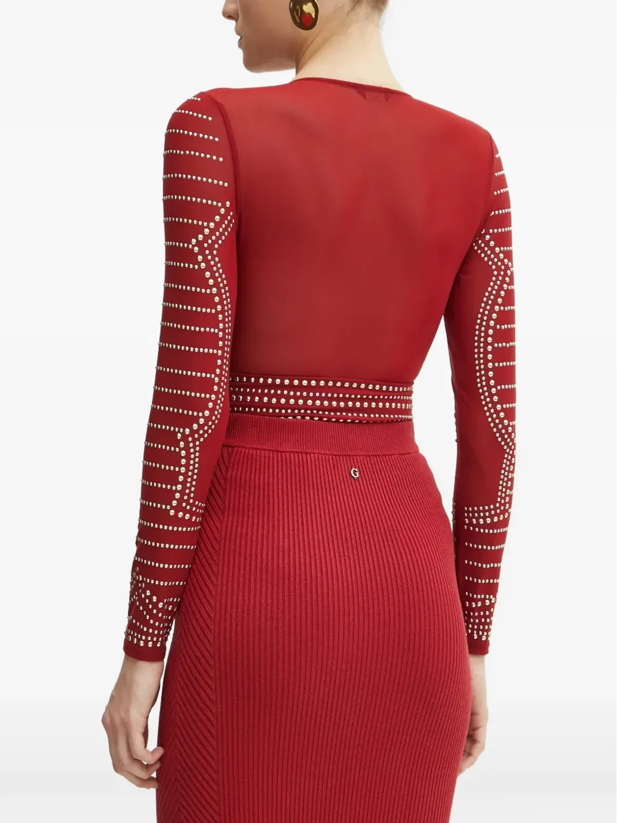 MARCIANO by GUESS ボディスーツ（スタッズ付きVネック） - 画像3