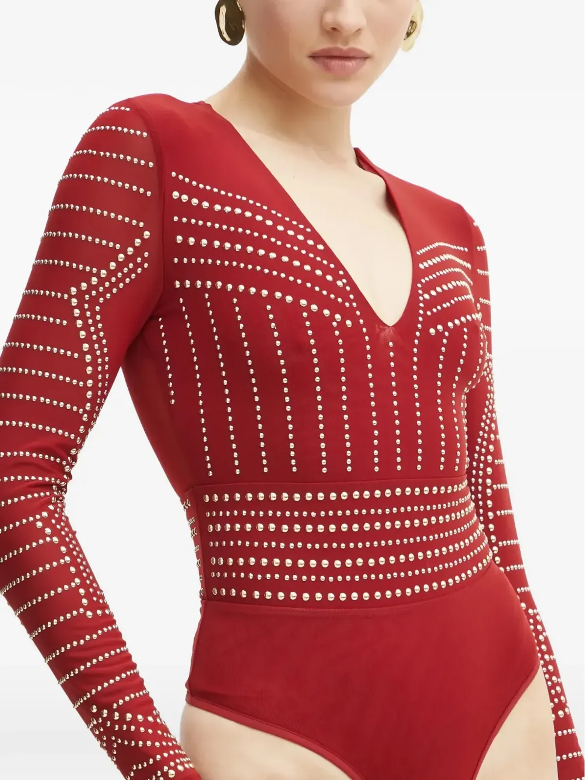 MARCIANO by GUESS ボディスーツ（スタッズ付きVネック） - 画像4
