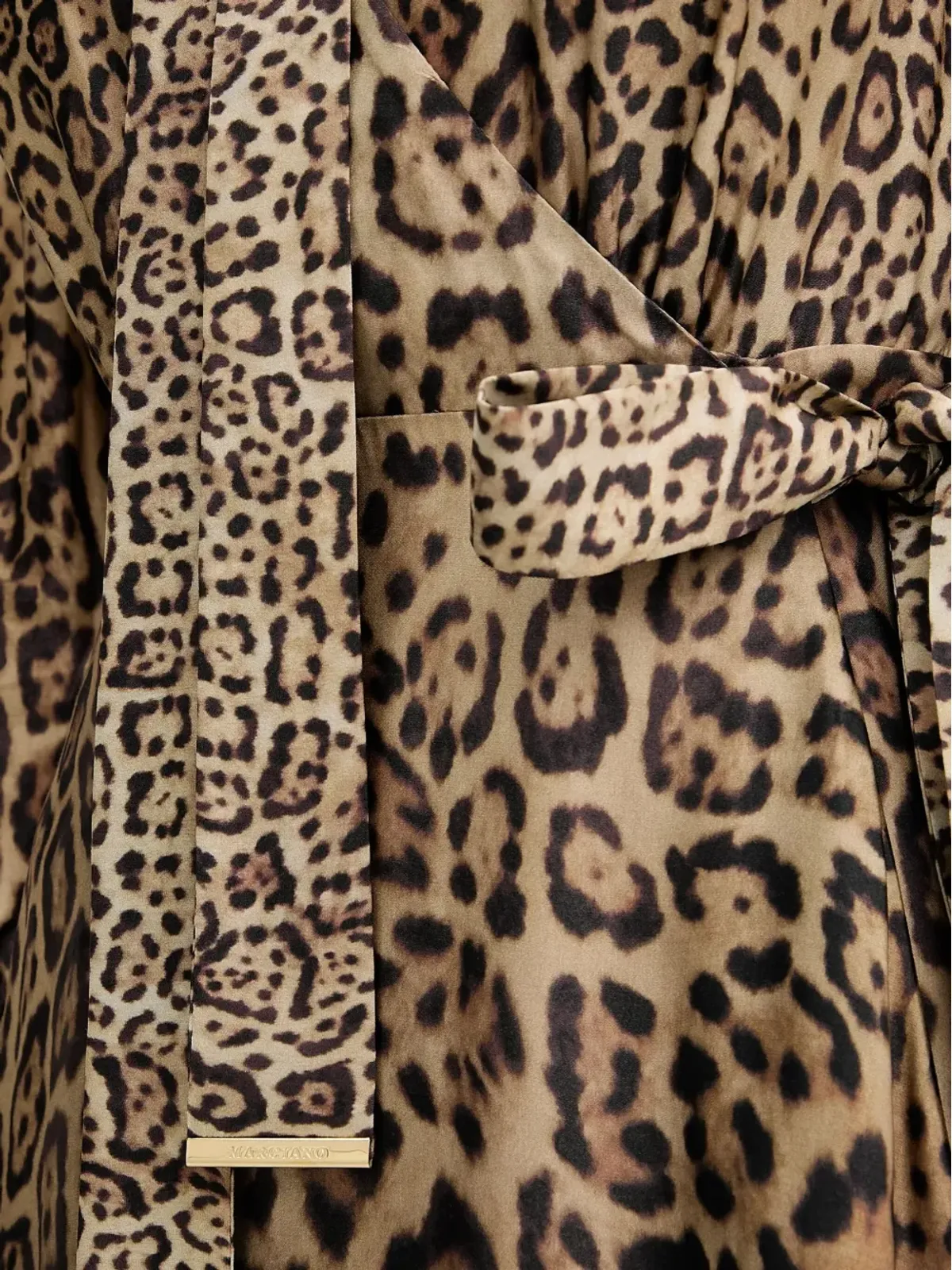 MARCIANO by GUESS タイネック レオパード柄ミニドレス - 画像5