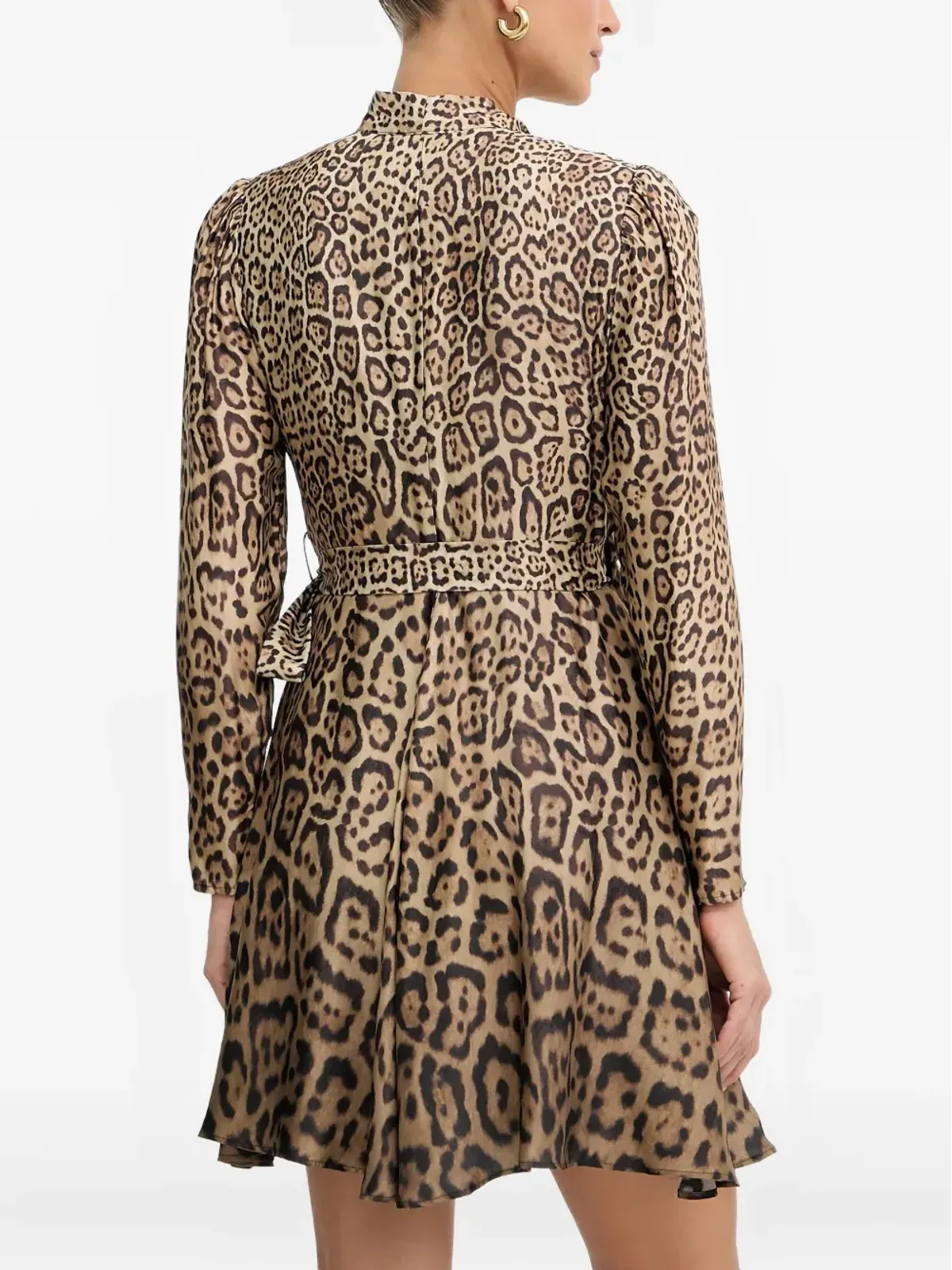 MARCIANO by GUESS タイネック レオパード柄ミニドレス - 画像3