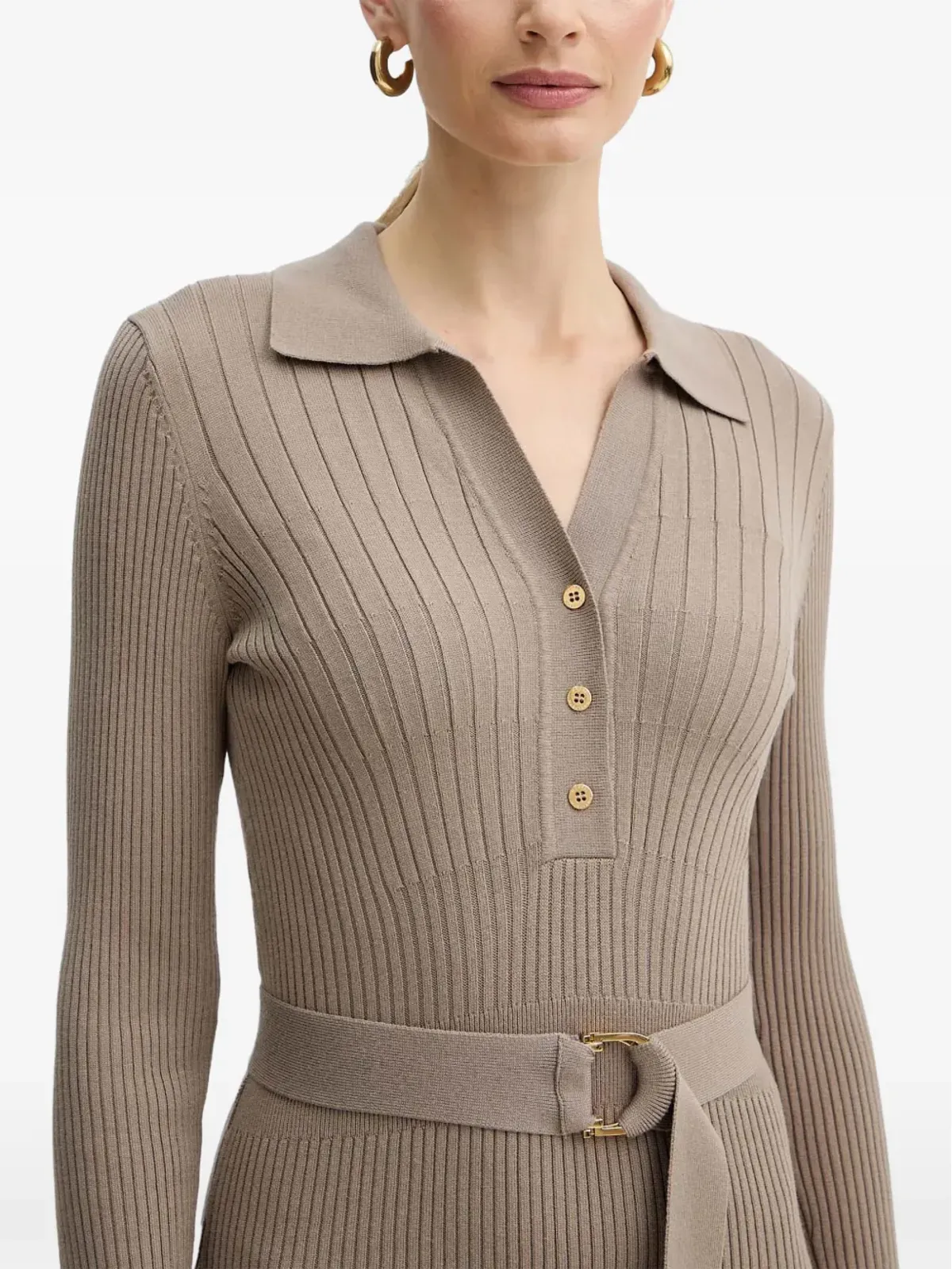 MARCIANO by GUESS リブ編みベルト付きミディドレス - 画像4