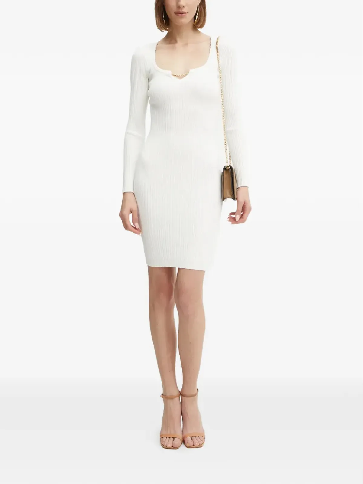 MARCIANO by GUESS チェーンディテール リブニット ミニドレス - White - 画像2