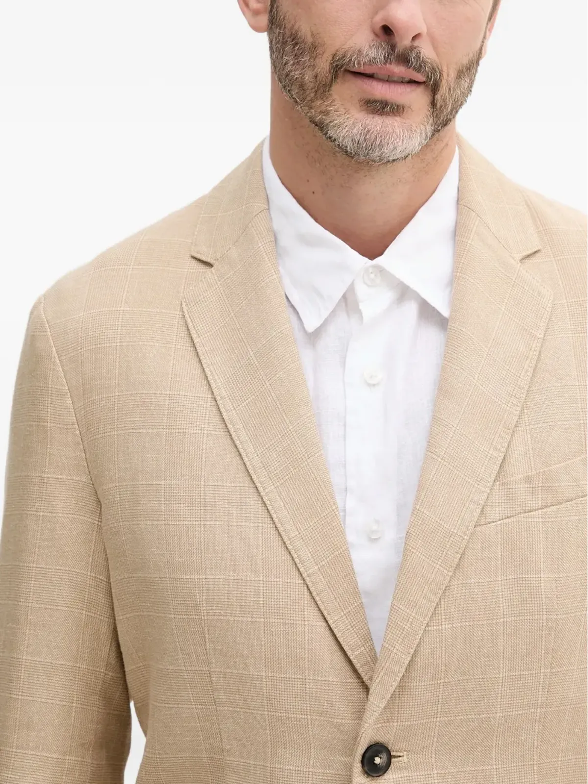 Benetton チェック柄ボタン留めスーツジャケット - 画像5
