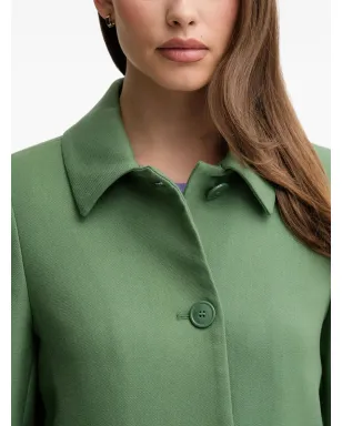 Benetton ボタン留め襟付きコート グリーン - サムネイル4