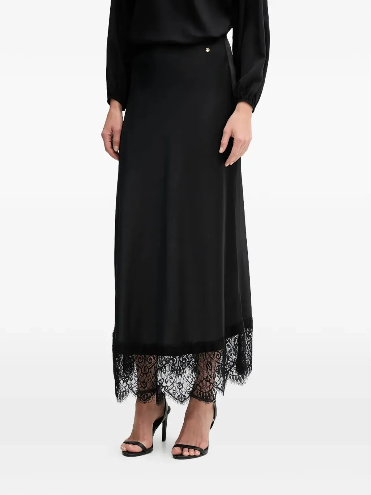 Pedro Del Hierro lace-trim maxi skirt - Black - 画像1