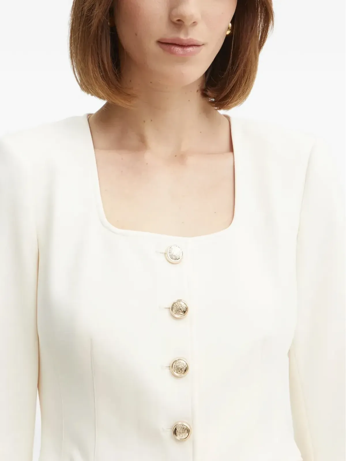 MARCIANO by GUESS ボタン付きスクエアネック ブラウス - 画像4