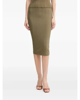 MARCIANO by GUESS リブ編みロゴプレート付きミディスカート - サムネイル2