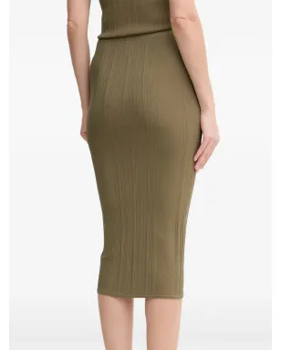 MARCIANO by GUESS リブ編みロゴプレート付きミディスカート - サムネイル3