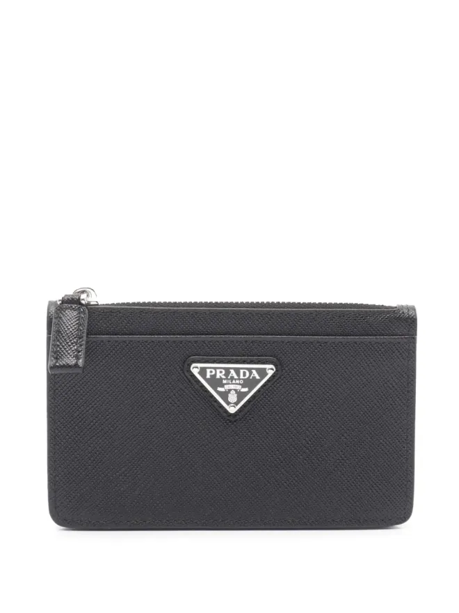 Prada Pre-Owned Prada Pre-Owned 2013-2025 サフィアーノ トライアングル ロゴ コインポーチ - ブラックの商品画像
