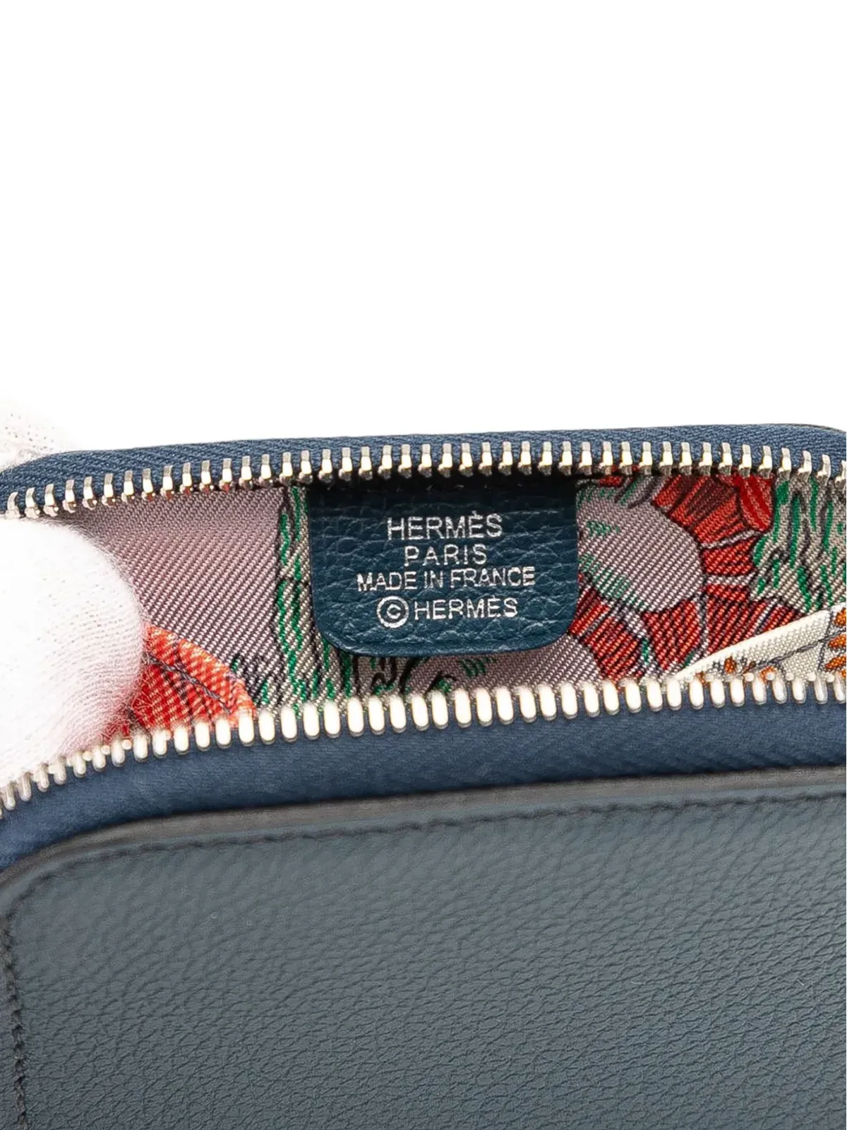 Hermès ビンテージ 2024 エバーカラー・シルク コンパクトコインポーチ - ブルー - 画像5
