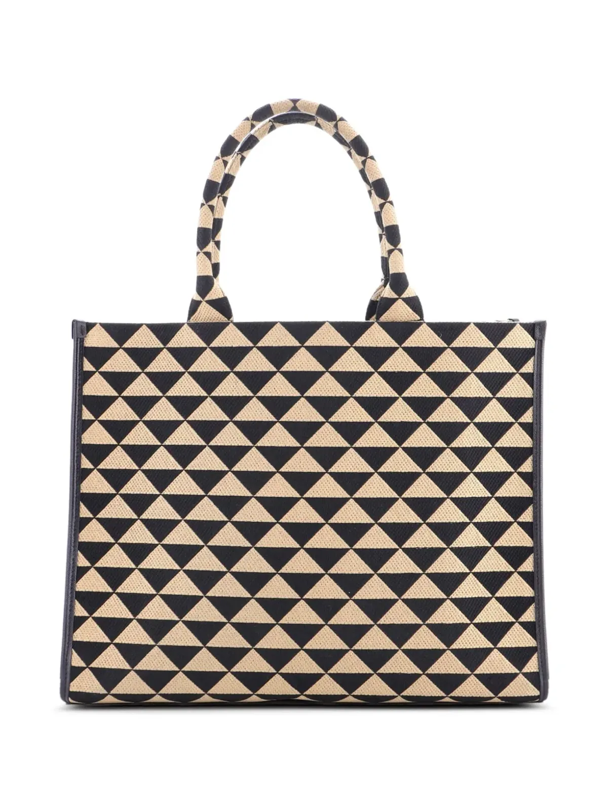 Prada ビンテージ Symbole ショッパー ジャガード 大きい トートバッグ - Neutrals - 画像2