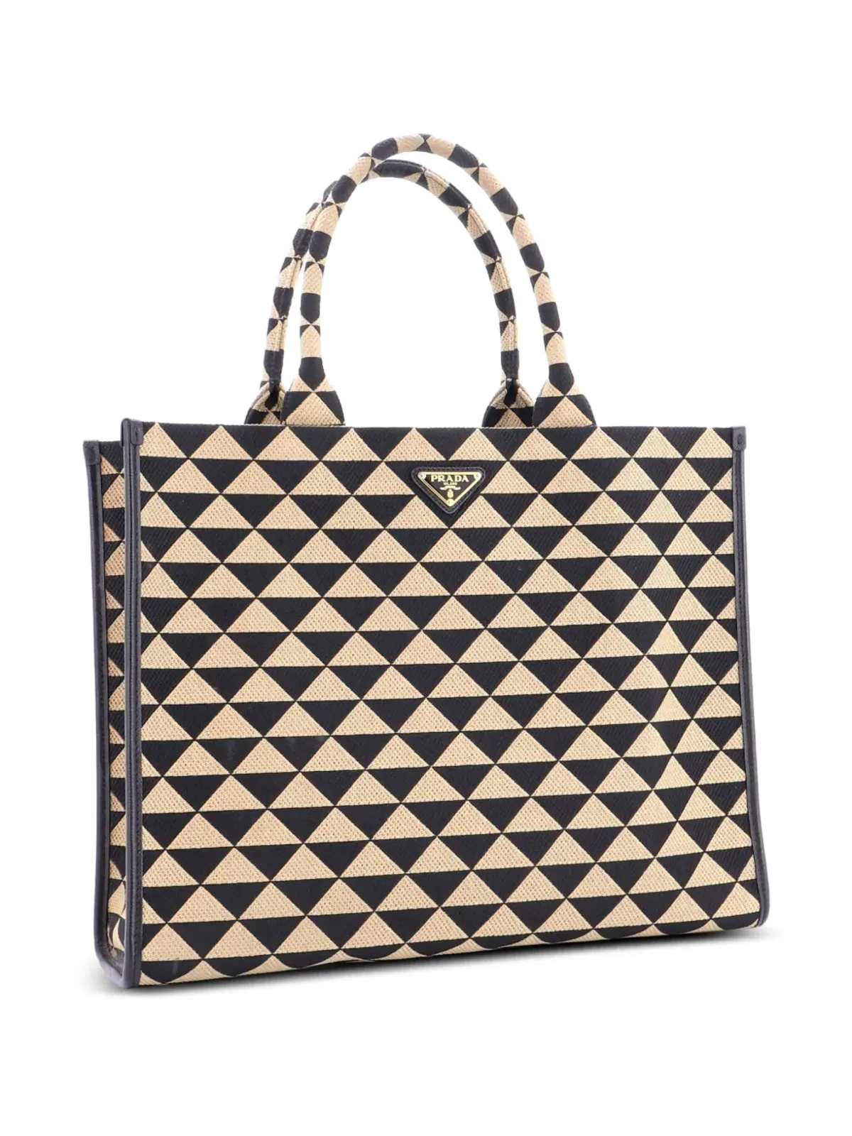 Prada ビンテージ Symbole ショッパー ジャガード 大きい トートバッグ - Neutrals - 画像3