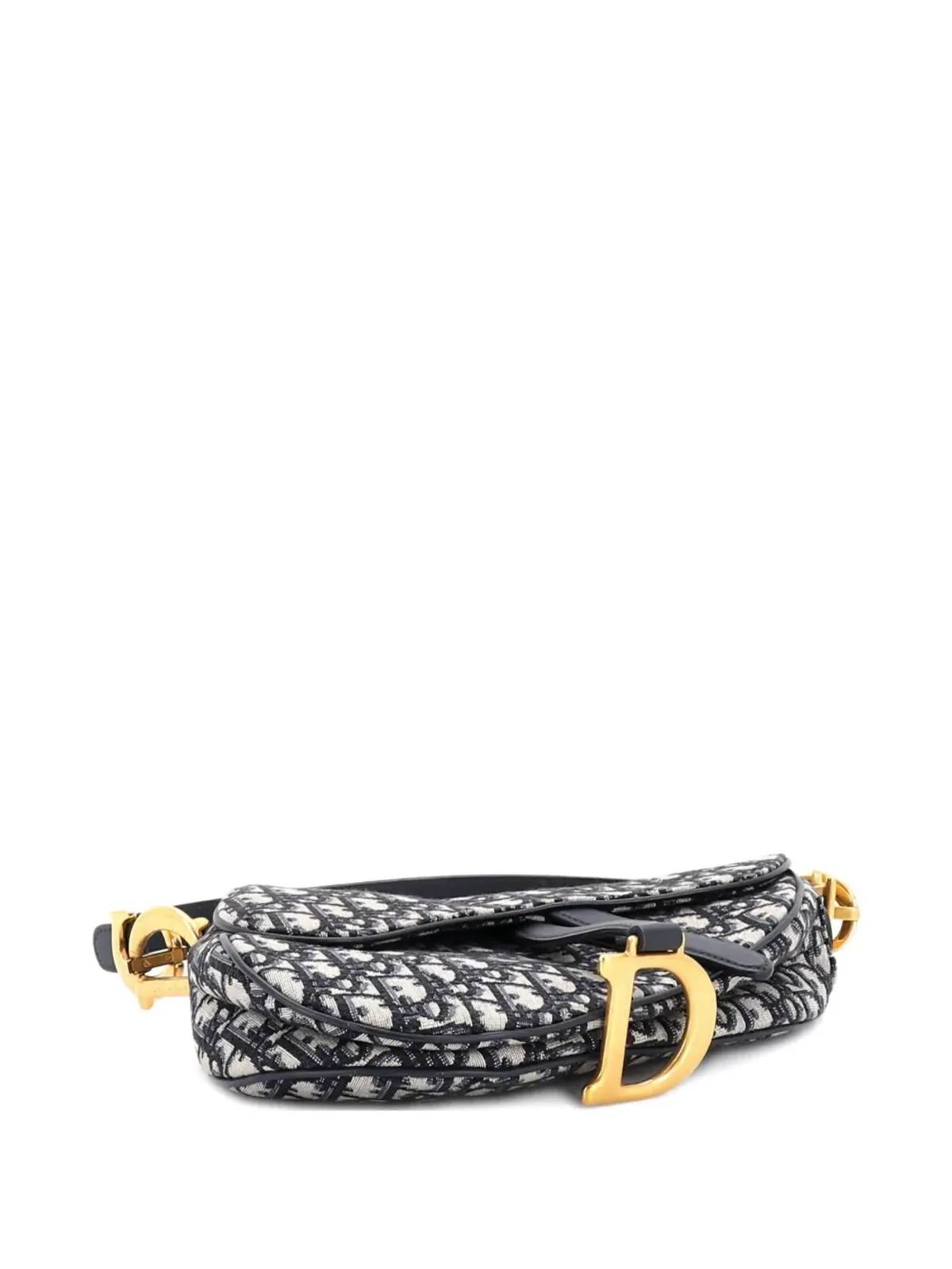 Christian Dior ビンテージ サドルハンドバッグ オブリーク キャンバス ミディアム ショルダーバッグ ブルー - 画像3