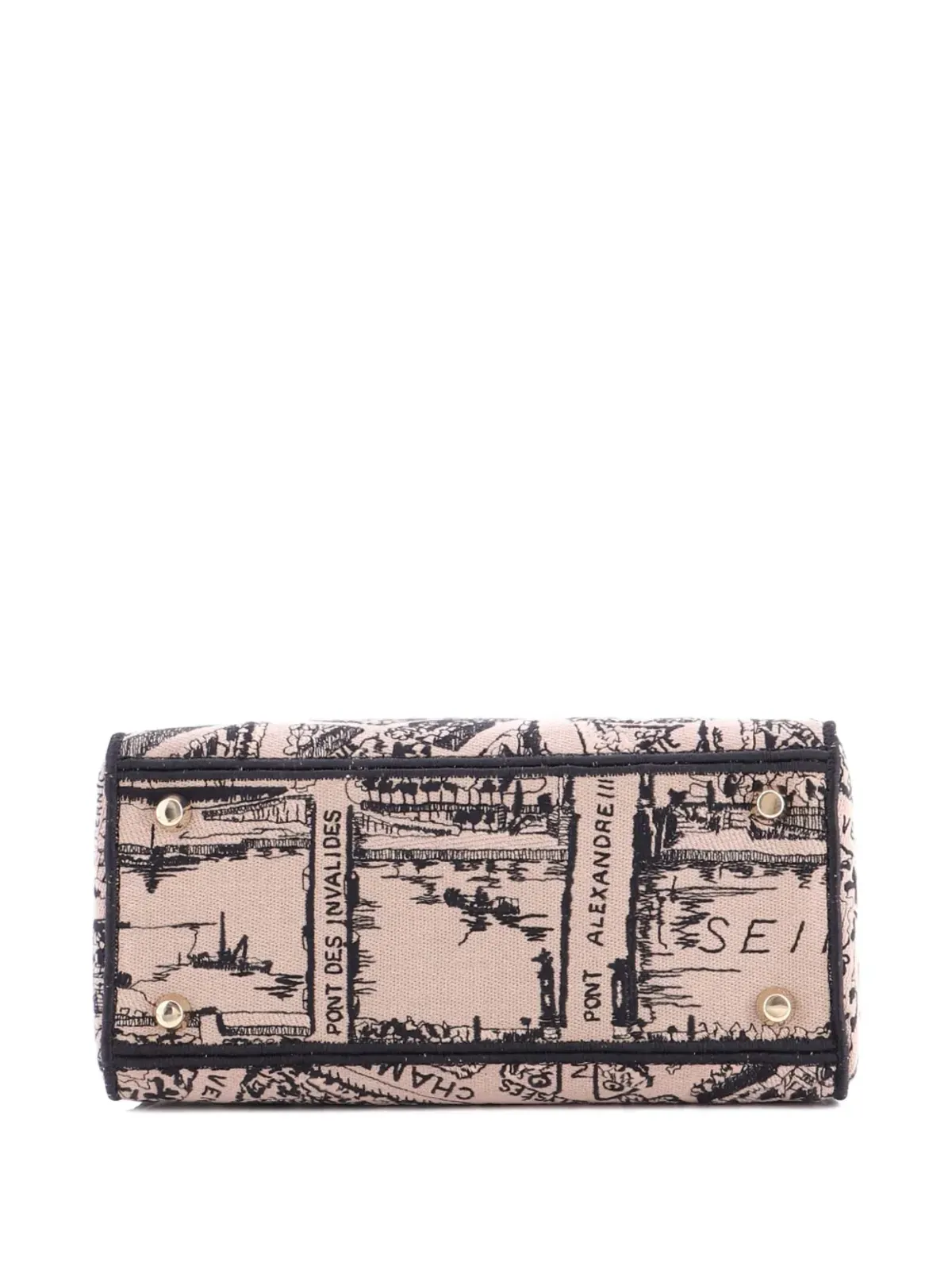 Christian Dior ビンテージ Lady D-Lite バッグ 刺繍入りキャンバス地 ミディアム サッチェル - ネュートラル系 - 画像2