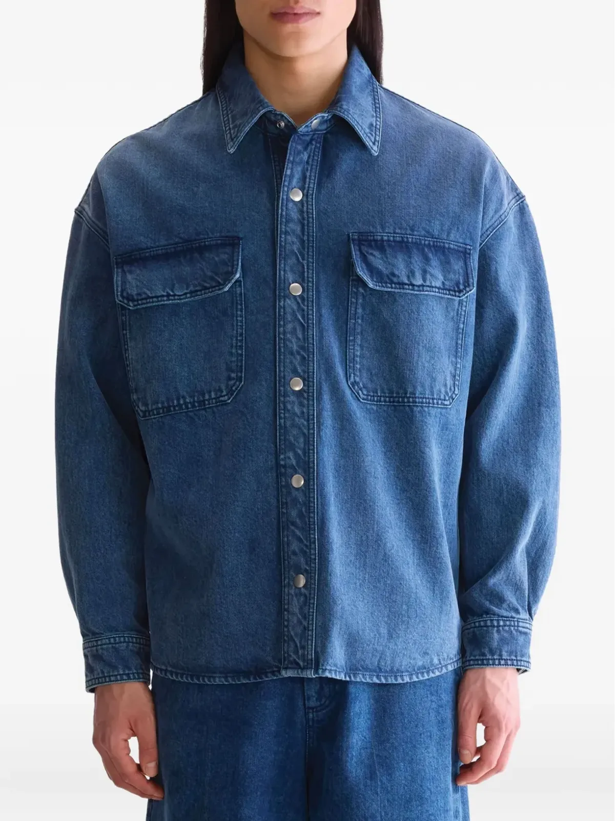 Bellerose ポーチポケット胸ポケットシャツ - Blue - 画像2