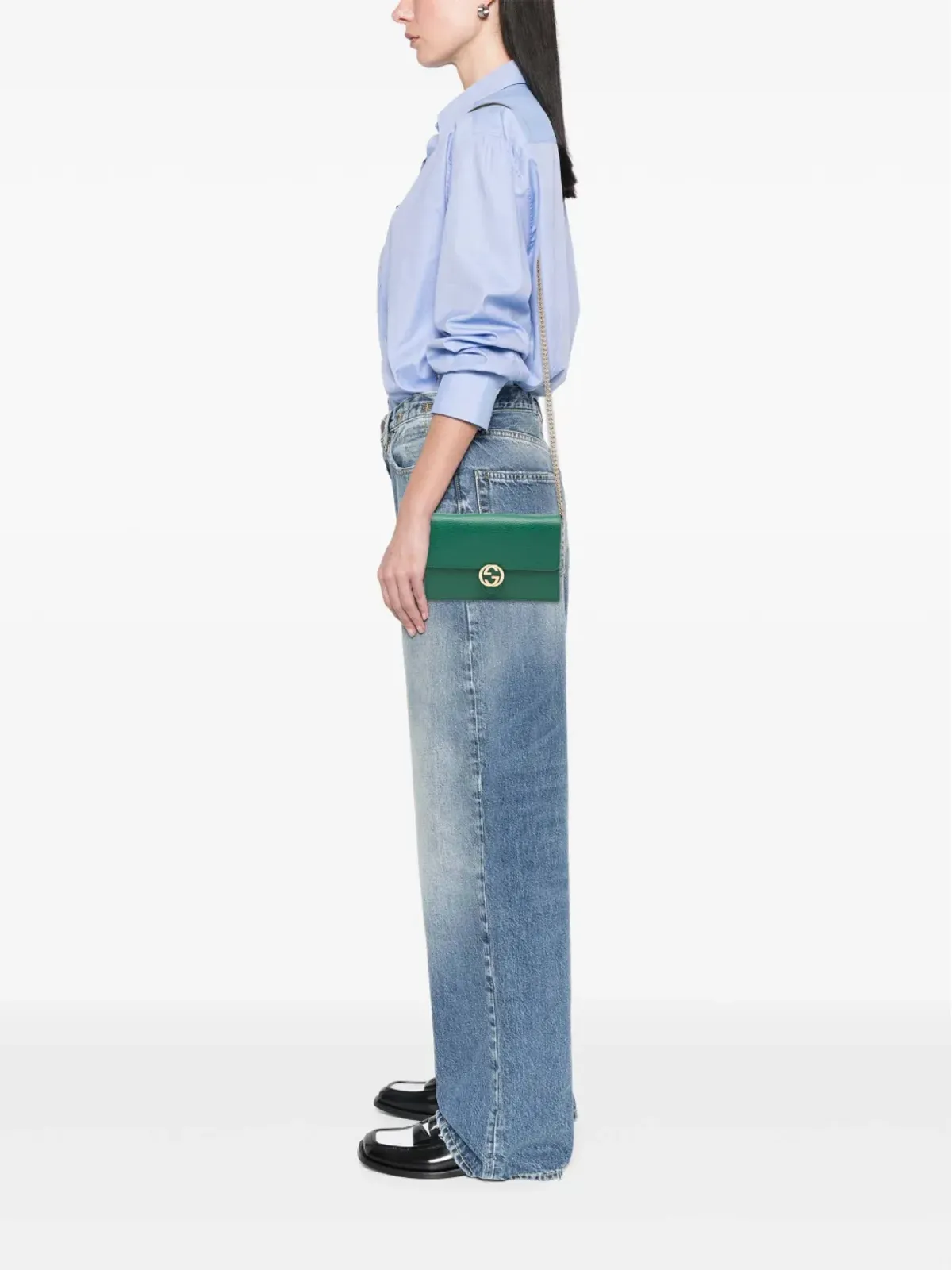 Gucci ビンテージ インターロッキングG ダラーカーフスキン ウォレット・オン・チェーン クロスボディバッグ - 画像2