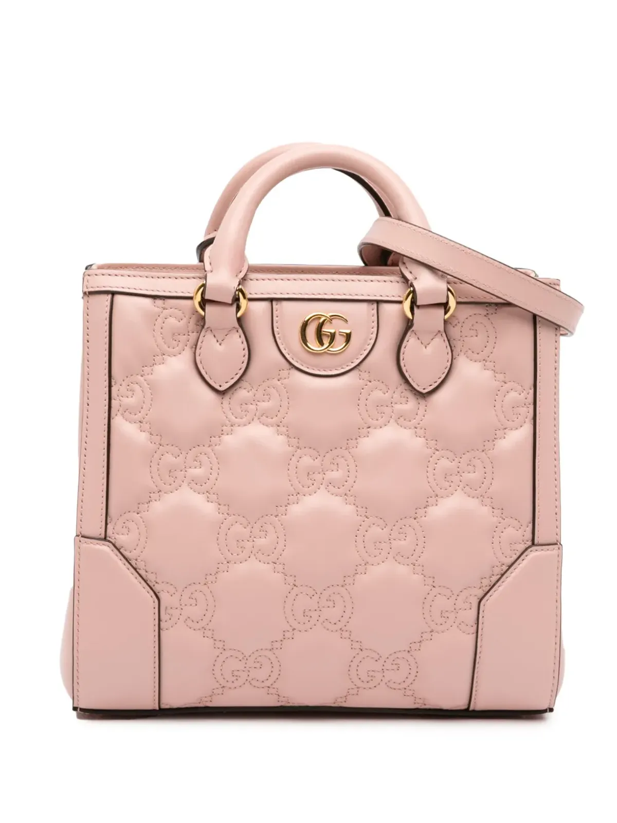 Gucci ビンテージ ミニGG マテラセ レザー トップハンドルバッグ（サッチェル） - ピンク - 画像1