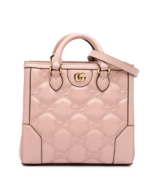 Gucci ビンテージ ミニGG マテラセ レザー トップハンドルバッグ（サッチェル） - ピンク - サムネイル1