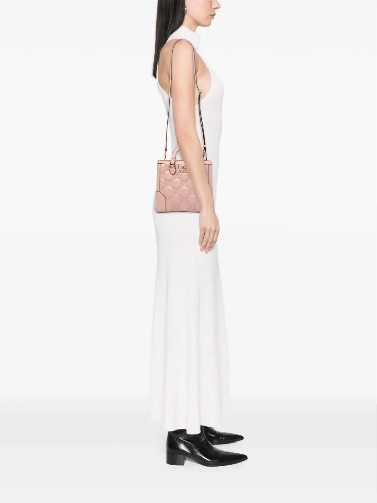 Gucci ビンテージ ミニGG マテラセ レザー トップハンドルバッグ（サッチェル） - ピンク - 画像2