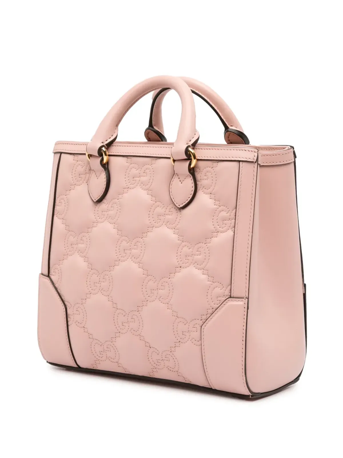 Gucci ビンテージ ミニGG マテラセ レザー トップハンドルバッグ（サッチェル） - ピンク - 画像3