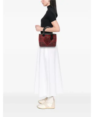 Christian Dior Pre-Owned レディ Dior サッチェル ハート刺繍モチーフ カーフレザー ブラック - サムネイル2