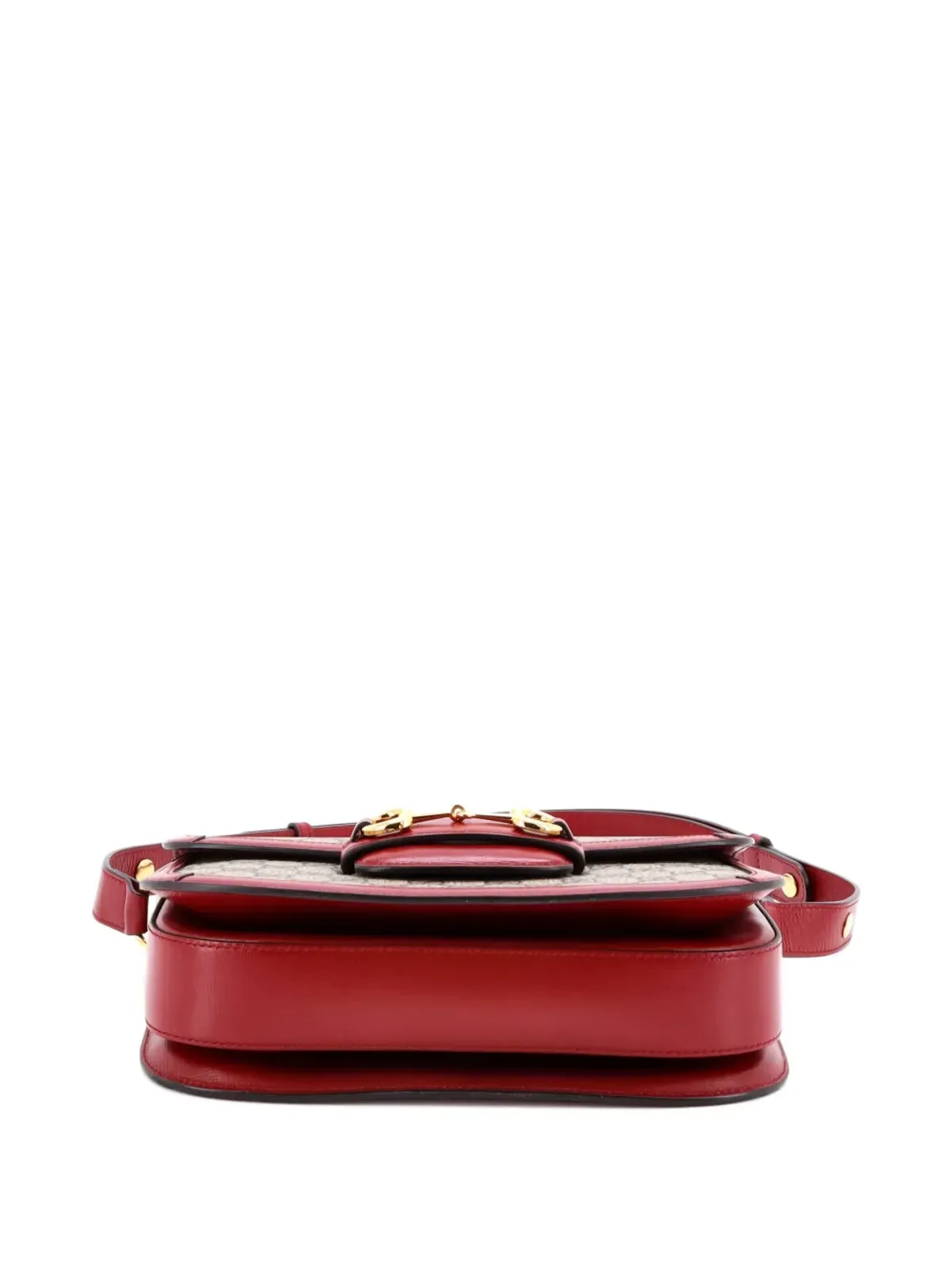 Gucci ビンテージ Horsebit 1955 ショルダーバッグ GG コーテッドキャンバス×レザー 小型クロスボディバッグ - ニュートラルカラー - 画像5