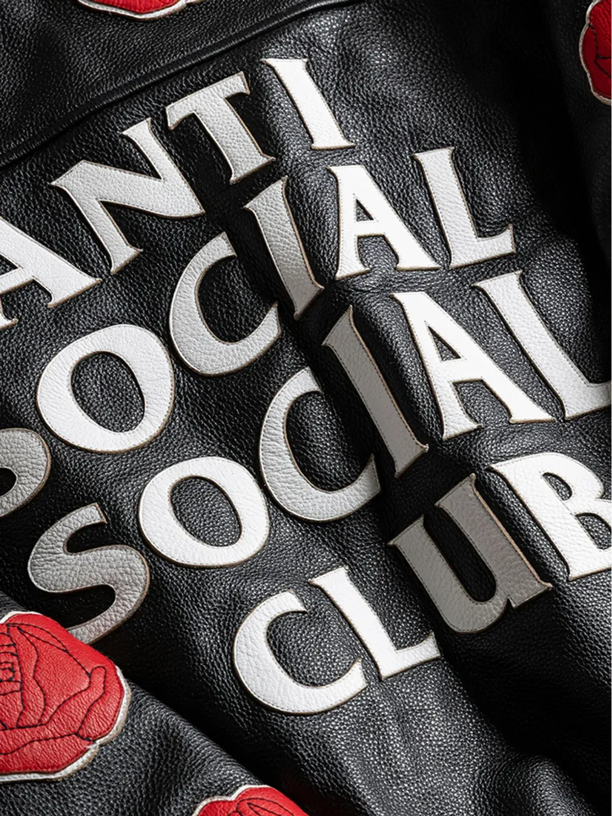 Anti Social Social Club ロゴディテール レザージャケット - 画像3