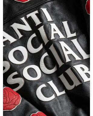 Anti Social Social Club ロゴディテール レザージャケット - サムネイル3