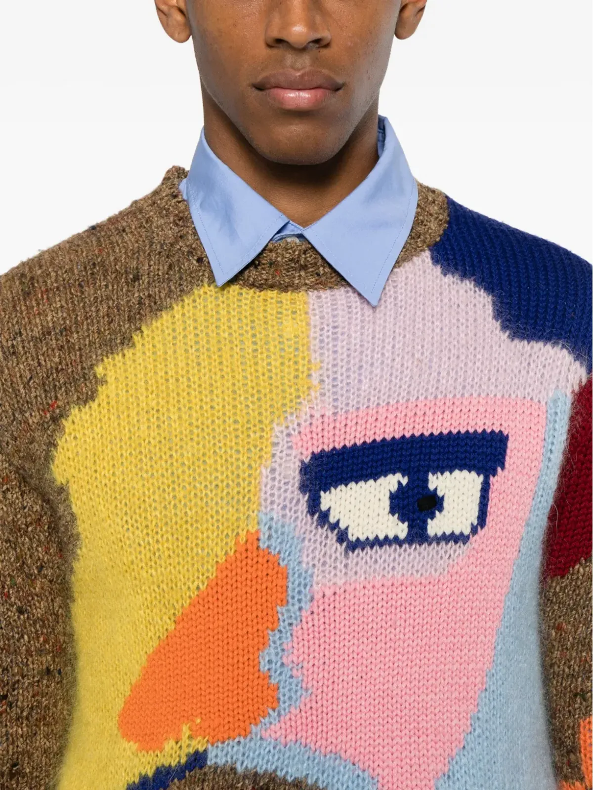 Walter Van Beirendonck ビンテージ フェイスグラフィック付きニットセーター - 画像5