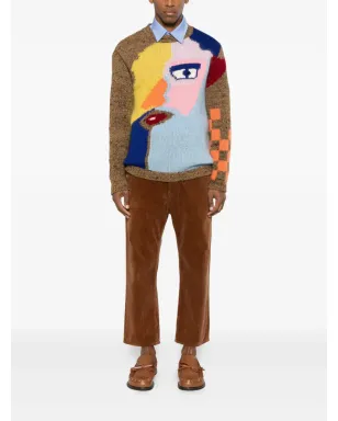 Walter Van Beirendonck ビンテージ フェイスグラフィック付きニットセーター - サムネイル2