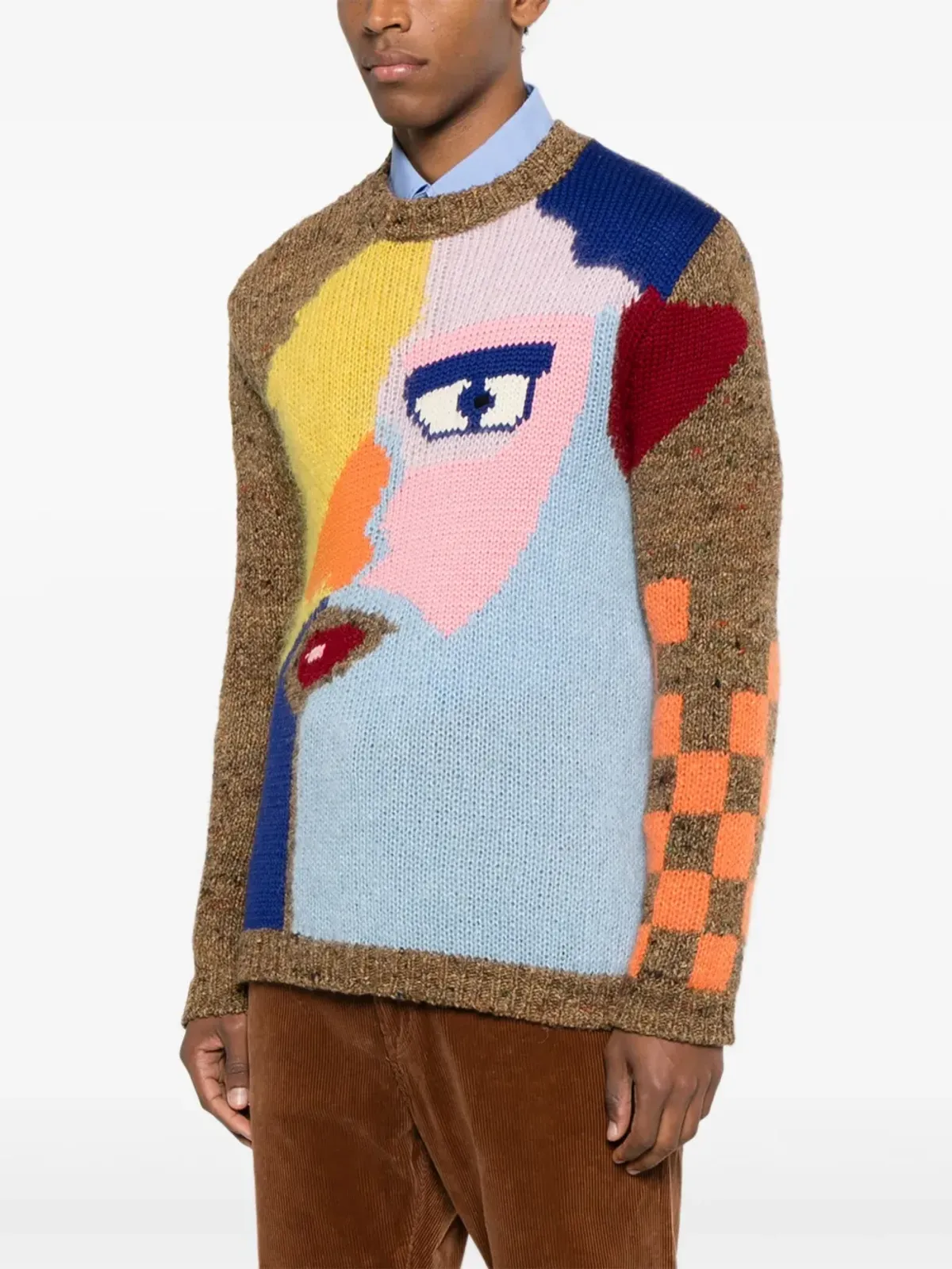 Walter Van Beirendonck ビンテージ フェイスグラフィック付きニットセーター - 画像3