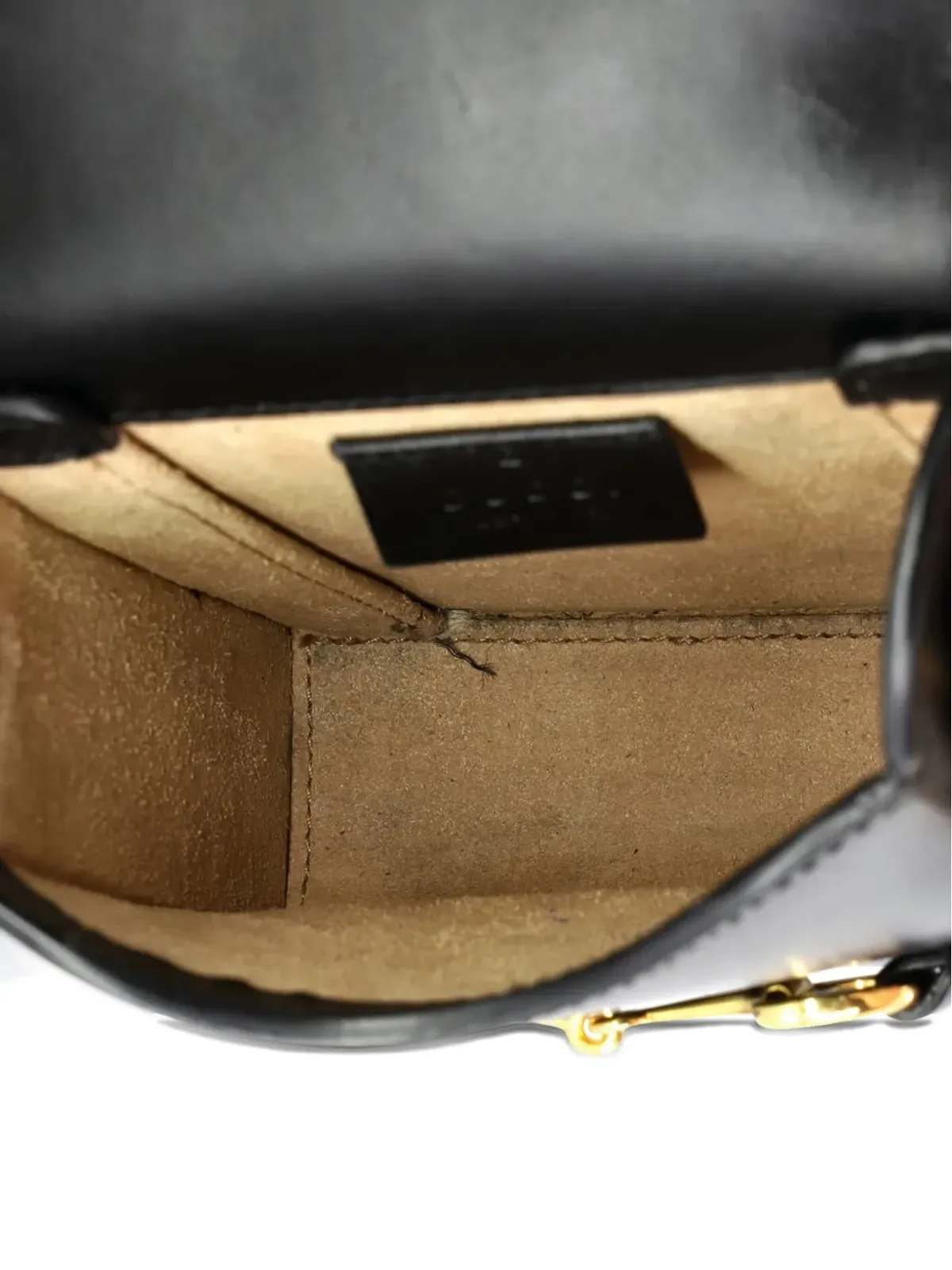 Gucci ビンテージ Horsebit 1955 レザー ミニ クロスボディバッグ - ブラック - 画像3
