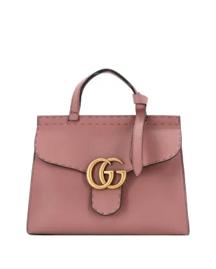Gucci ビンテージ GG Marmont トップハンドルバッグ レザー製 小型サッチェル ピンク - サムネイル1