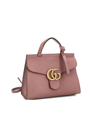Gucci ビンテージ GG Marmont トップハンドルバッグ レザー製 小型サッチェル ピンク - サムネイル3