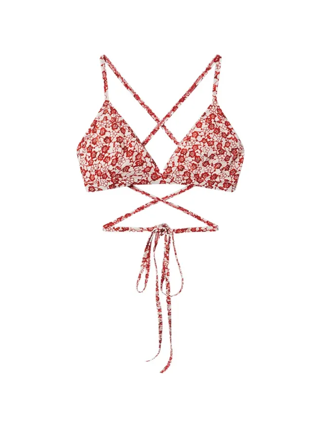Isabel Marant ISABEL MARANT Solange 花柄プリント ビキニトップ - レッドの商品画像