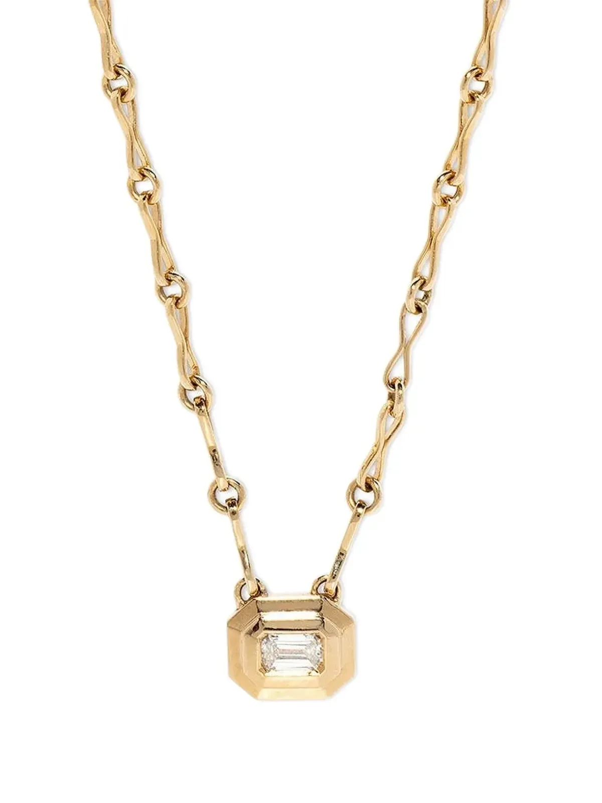 Azlee 18K イエローゴールド 階段状 ダイヤモンド ネックレス - 画像2