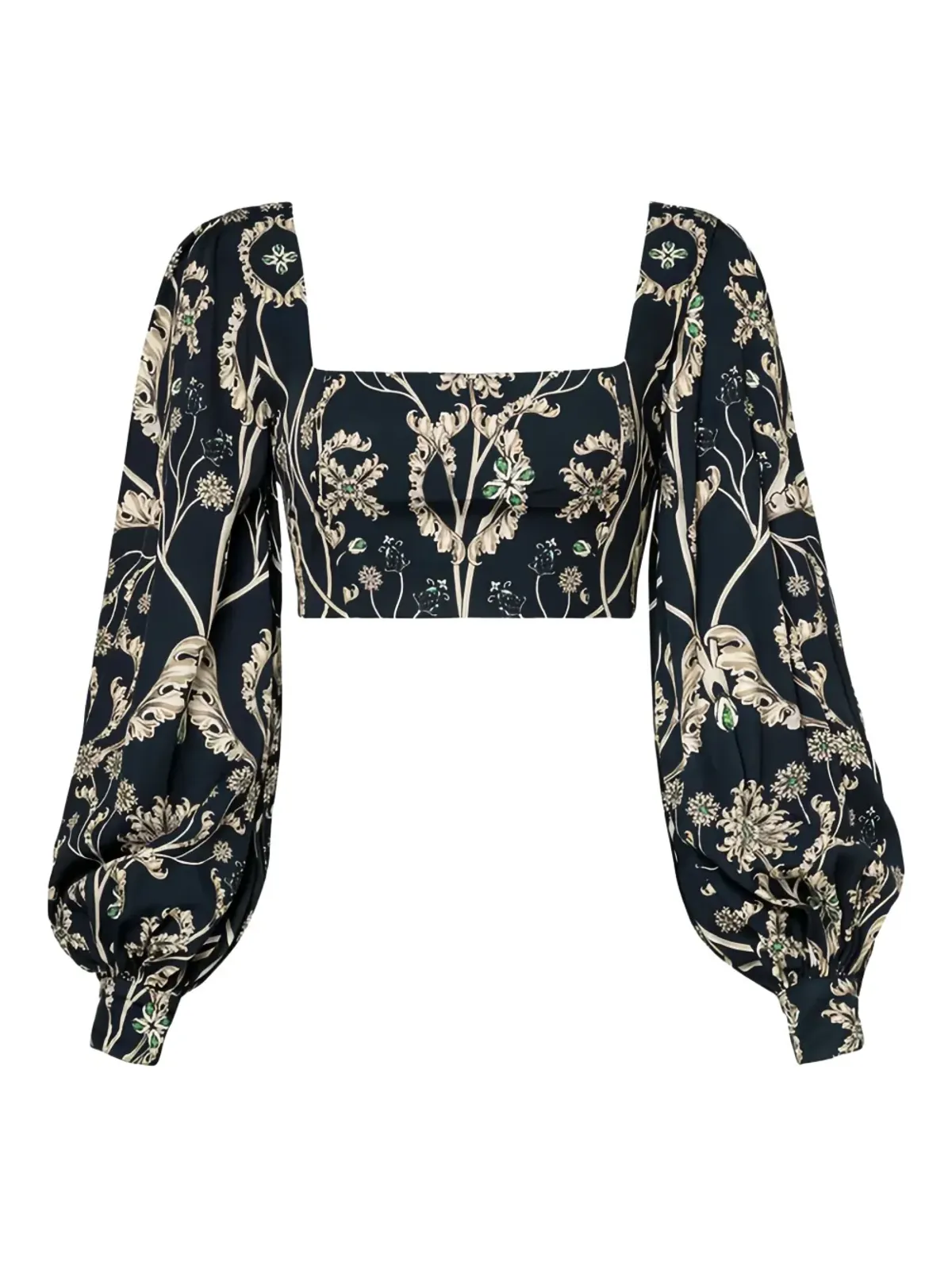 Agua By Agua Bendita Pera Gema balloon-sleeve top - Black - 画像1