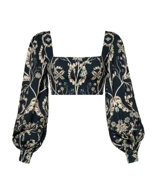 Agua By Agua Bendita Pera Gema balloon-sleeve top - Black - サムネイル1