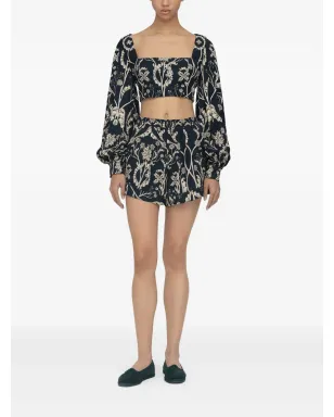 Agua By Agua Bendita Pera Gema balloon-sleeve top - Black - サムネイル2